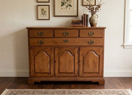 Vintage wood server - wood, sideboard