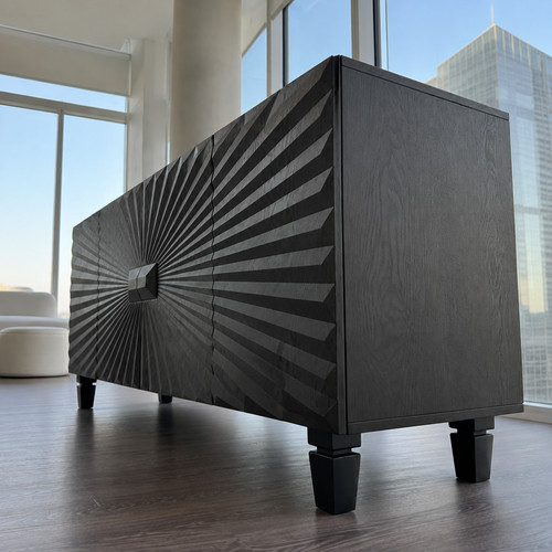 Modern black sunburst - modern,