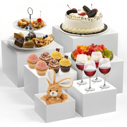6pcs white stackable - stackable, buffet